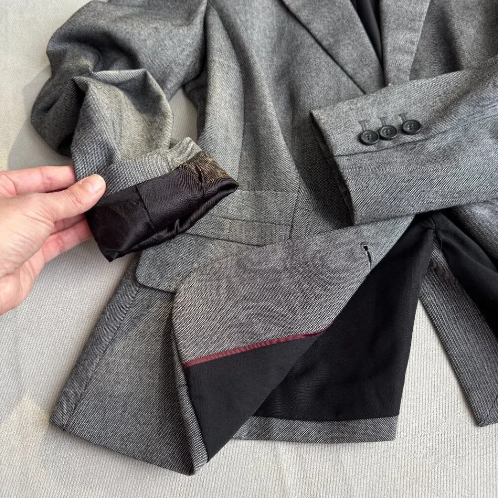 Charcoal Gray Classic Blazer Jacket 2P - Picture 12 of 16